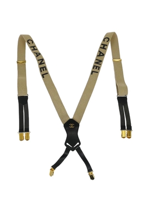 CHANEL Pre-Owned 1990s logo-detail suspenders - Neutrals