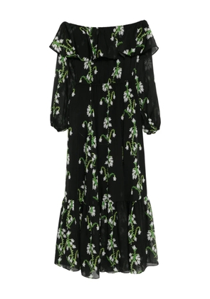 Cynthia Rowley off-shoulder silk maxi dress - Black