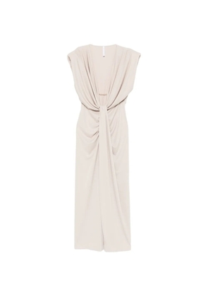 IMPERIAL draped knot midi dress - Neutrals
