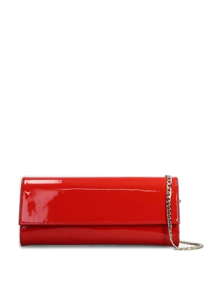 Castagna patent-leather chain-strap clutch - Red