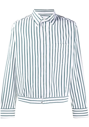 Lanvin vertical-stripe blouson shirt - White