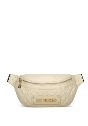 Love Moschino logo-plaque quilted belt bag - Neutrals