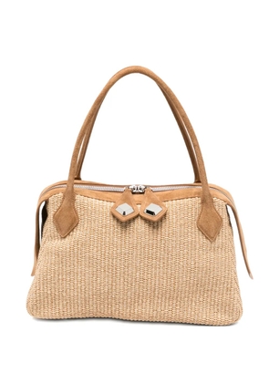 MINOBOSSI Adele raffia tote bag - Neutrals