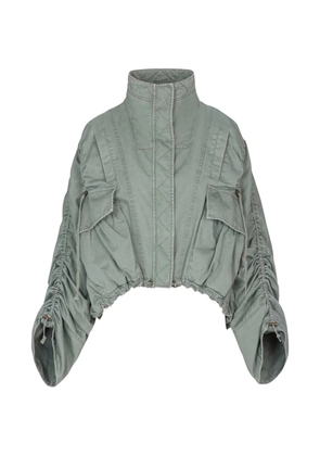 Balmain pockets gathered-sleeve jacket - Green