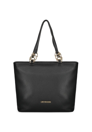 Love Moschino logo-plaque tote bag - Black
