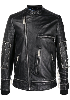 Philipp Plein studded biker jacket - Black