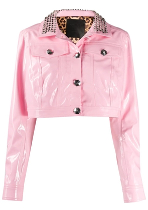 Philipp Plein stud-embellished cropped jacket - Pink