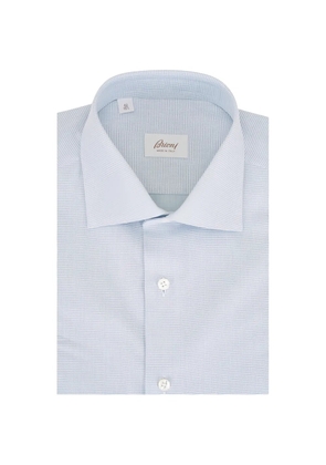 Brioni patterned textured shirt - Blue