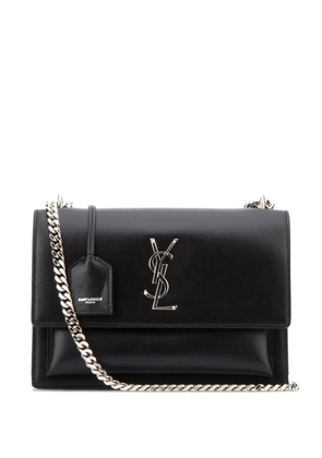 Saint Laurent logo-plaque chain-strap tote bag - Black