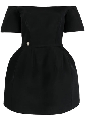 Philipp Plein off-shoulder silk mini dress - Black