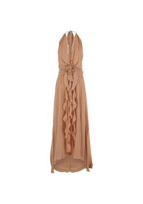 Blumarine georgette maxi dress - Neutrals