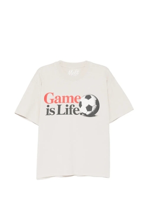Melt football-print T-shirt - Neutrals