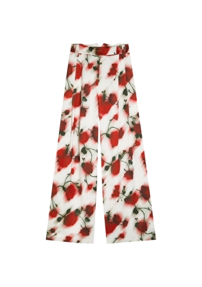 PATRICK ASSARAF floral-pattern trousers - White