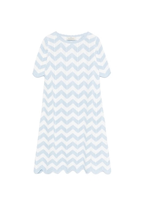 Bruno Manetti zigzag scalloped mini dress - Blue