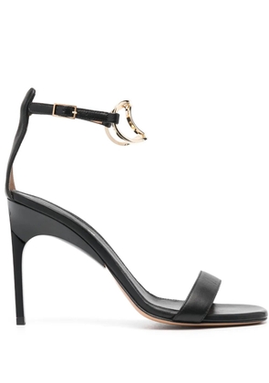 Off-White Pop Paperclip 105mm leather sandals - Black
