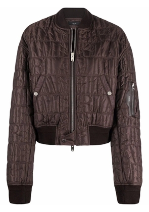 AMIRI quilted cropped bomber jacket - Brown