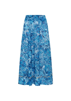 MALIPARMI butterfly-print maxi skirt - Blue