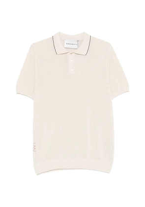 AMARANTO contrasting-trim polo shirt - Neutrals