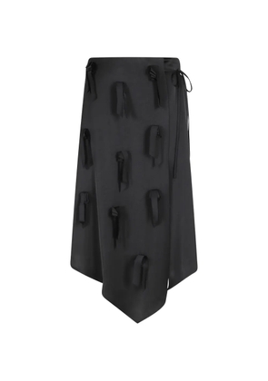 Isabelle Blanche bow-embellished asymmetric skirt - Black