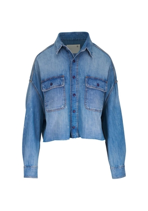 R13 cropped denim shirt - Blue