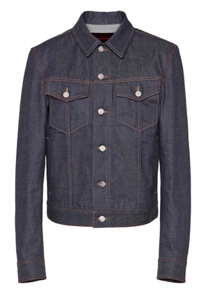 Ferragamo logo-buttons cotton denim jacket - Black
