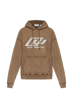 Off-White kangaroo-pocket hoodie - Brown