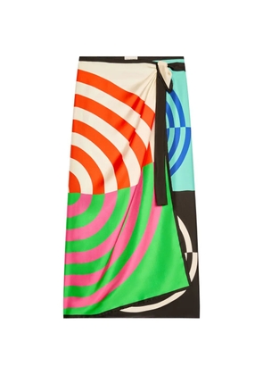 DRIES VAN NOTEN wrap printed midi skirt - Green