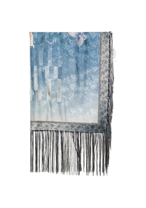 Pierre-Louis Mascia floral-print fringed scarf - Blue