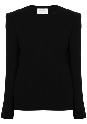 Sportmax collarless single-breasted blazer - Black