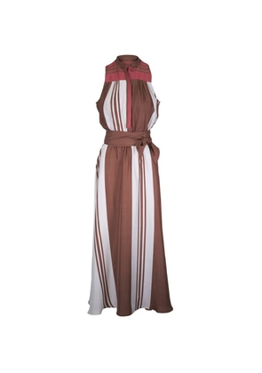 Kiton striped tie-waist maxi dress - Brown