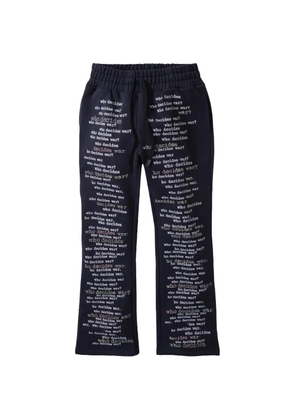 Who Decides War Scripture track pants - Blue