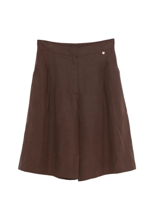 LIU JO pleated shorts - Brown