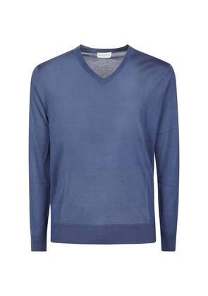 Ballantyne V-neck long-sleeve sweater - Blue