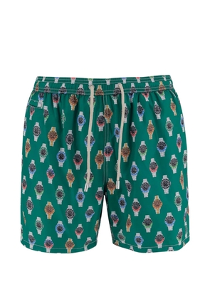 MC2 Saint Barth Lighting watch-print swim shorts - Green