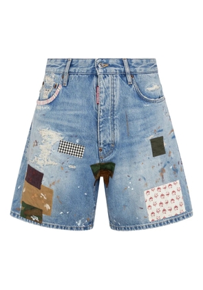 DSQUARED2 patchwork medium wash boxer shorts - Blue