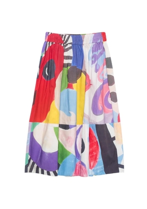 TALKING WALLS Juju patchwork flared midi skirt
