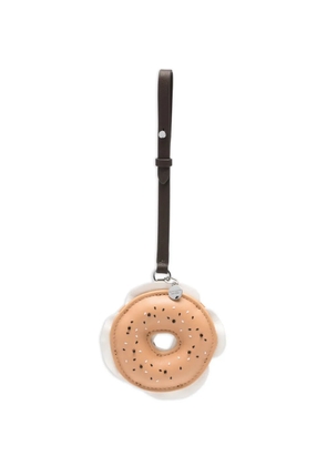 Kate Spade foil emboss-logo bag charm - Neutrals