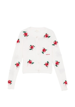 SHUSHU/TONG floral-embroidered cardigan - Neutrals