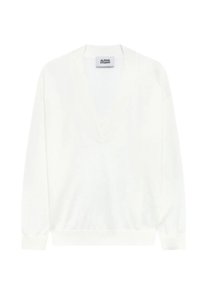 ALPHA STUDIO V-neck sweater - White