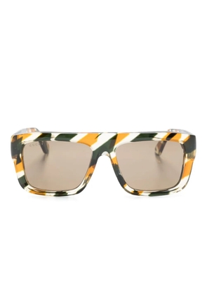Gucci Eyewear stripe-print square-frame sunglasses - Black