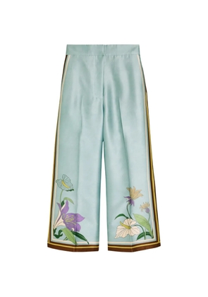 ALEMAIS floral-detail palazzo pants - Blue