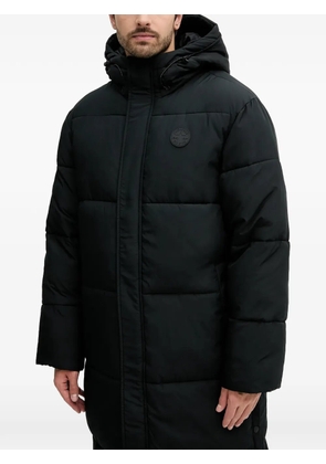 Converse hooded logo-patch coat - Black