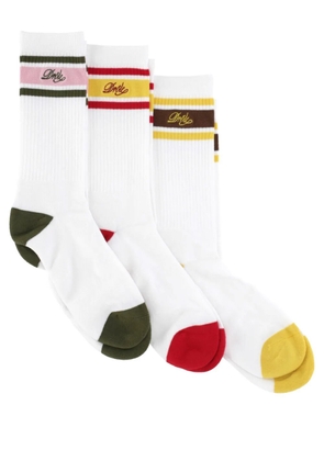 Drôle De Monsieur logo-embellishment socks (set of three) - White
