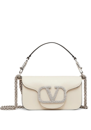 Valentino Garavani Locò small shoulder bag with jewel logo - Neutrals