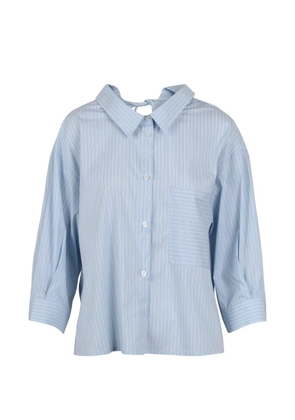 Noumeno Concetp tie-neck striped shirt - Blue