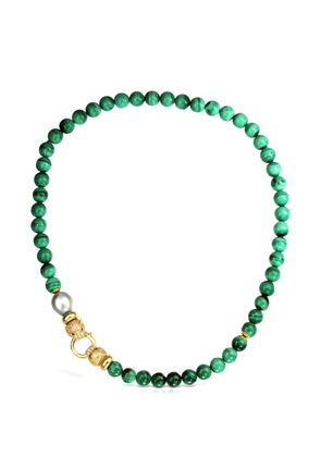 OBSIDIAN malachite beaded necklace - Green