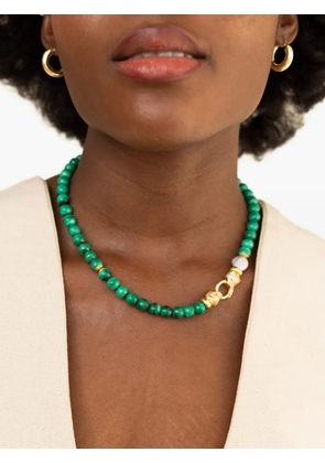 OBSIDIAN malachite beaded necklace - Green