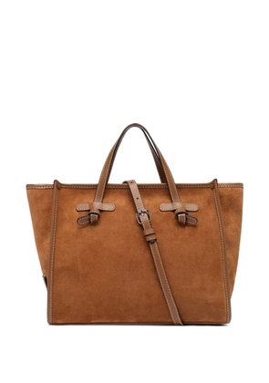 GIANNI CHIARINI Miss Marcella 32 suede tote bag - Brown