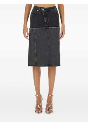 Alexander McQueen two-tone denim midi skirt - Black