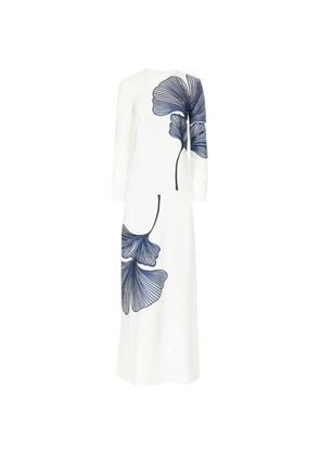 Costarellos Austie floral-embroidered column maxi dress - White